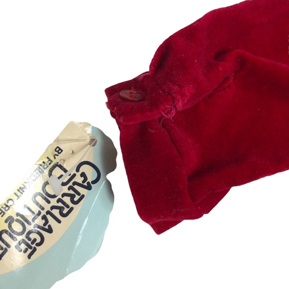 Vintage Carriage Boutique Red Velour Pleated Romper size 3 months - Picture 8 of 13